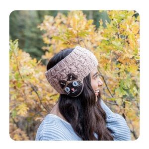 Andes Gifts Knit Cat Ear Warmer alpaca blend head band